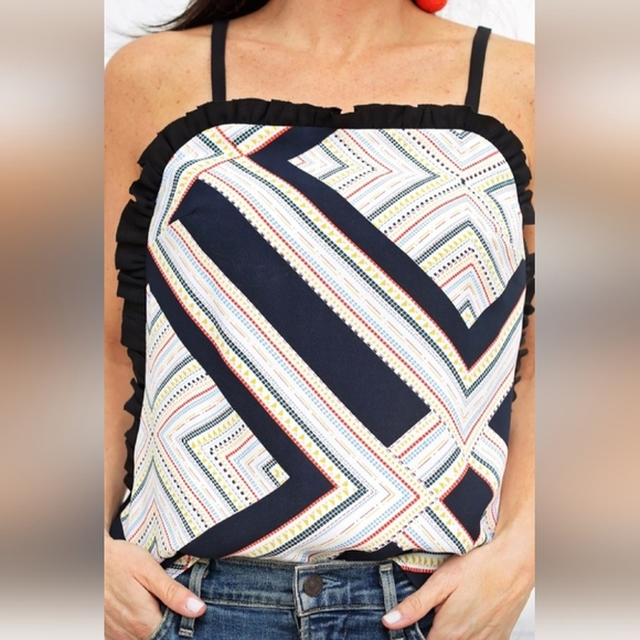 cooper & ella Tops - Cooper & Ella Graphic Black and White Camisole